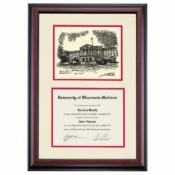 Wisconsin-Madison Premier Bascom Hall Diploma Frame