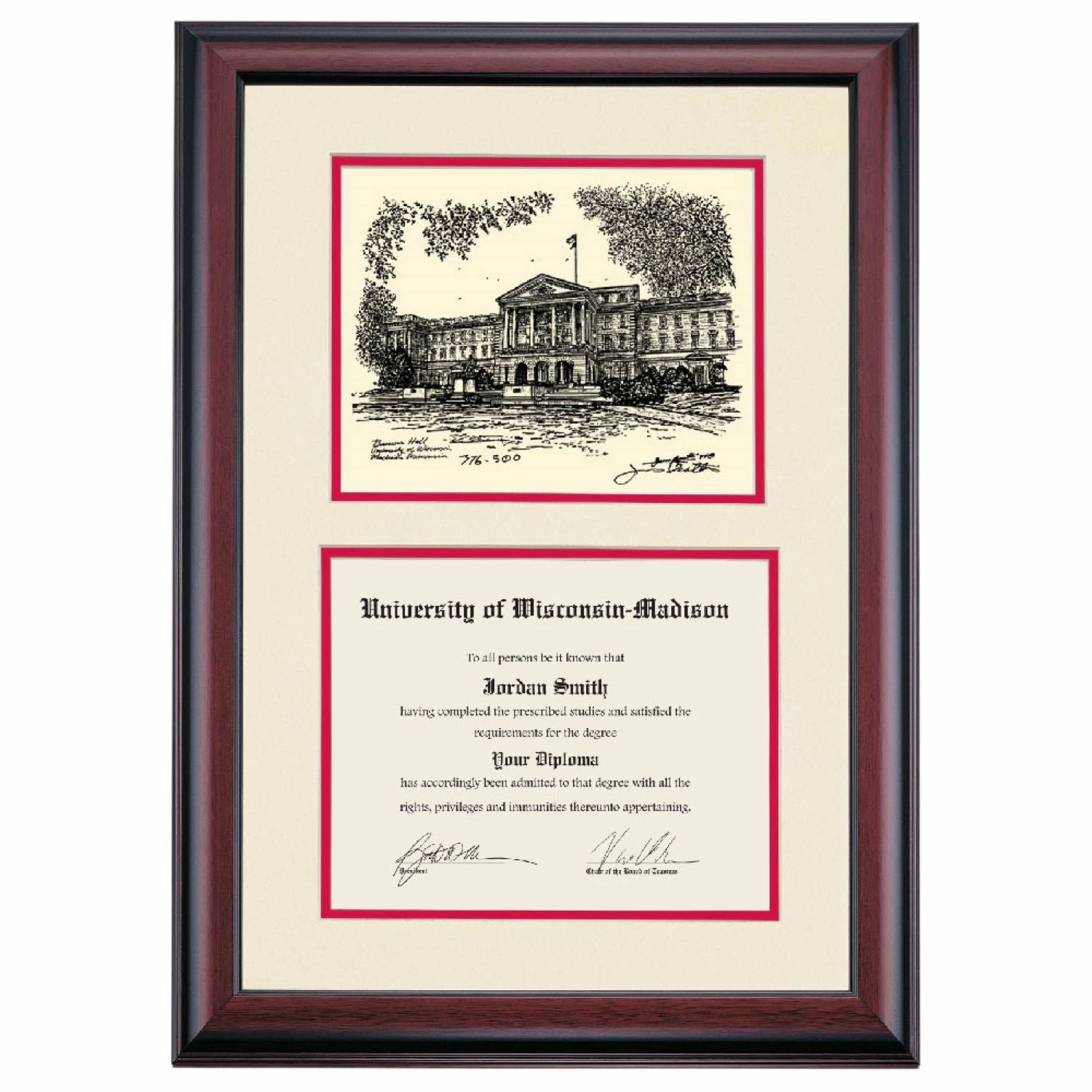 Wisconsin-Madison Premier Bascom Hall Diploma Frame 3 Wisconsin-Madison Premier Bascom Hall Diploma Frame