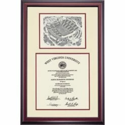 West Virginia Premier Milan Puskar Stadium Diploma Frame