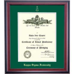 Kappa Sigma Traditional Ritual Certificate Frame