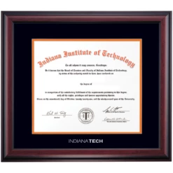 Indiana Tech Traditional For PhD Degrees Diploma Frame