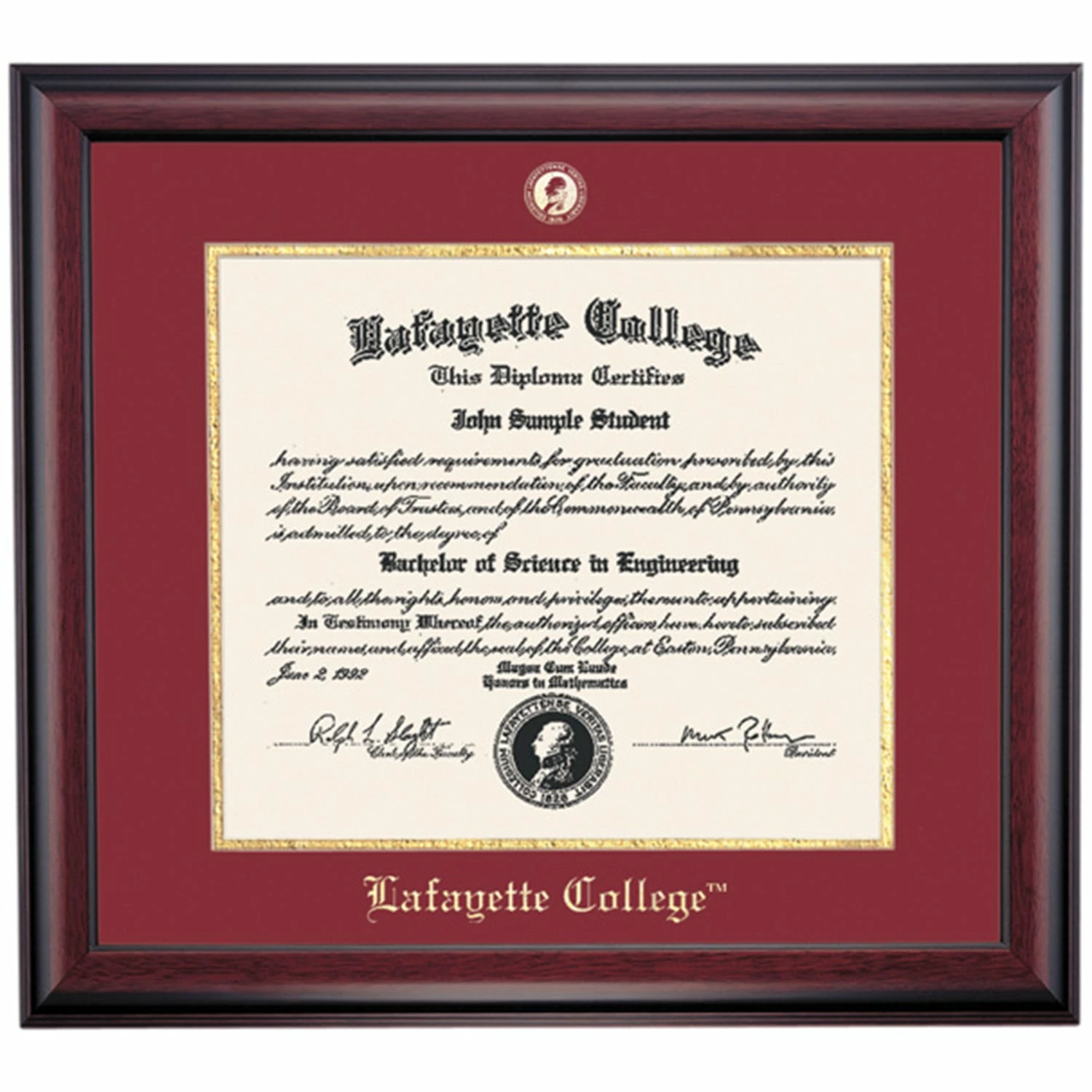 Lafayette Traditional Diploma Frame 3 Lafayette Traditional Diploma Frame