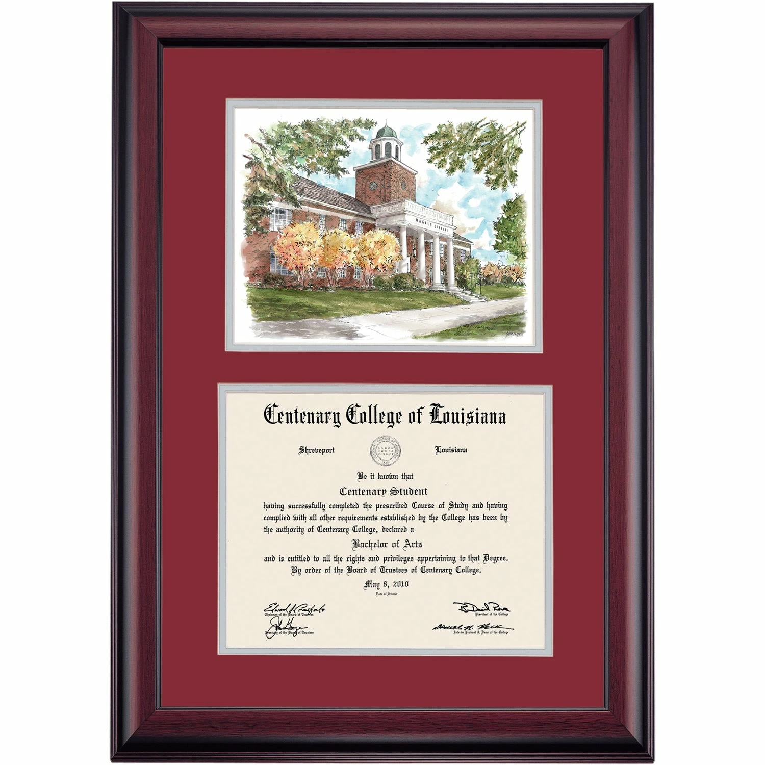 Centenary Louisiana Premier Magale Library Diploma Frame 8 Centenary Louisiana Premier Magale Library Diploma Frame - Image 6