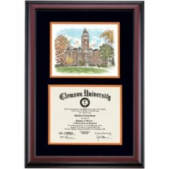 Clemson Premier Tillman Hall Diploma Frame -gift shop DSSHEWCLUPC4BOCTW