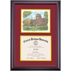 Central Michigan Premier Warriner Hall Diploma Frame -gift shop DSSHEWCMIPC4MYWAH