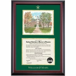 William And Mary Premier The Wren Building Diploma Frame -gift shop DSSHEWCWMEC6HGWRB