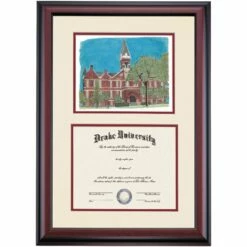 Drake Premier Old Main Diploma Frame -gift shop DSSHEWDRKPC4MDOW