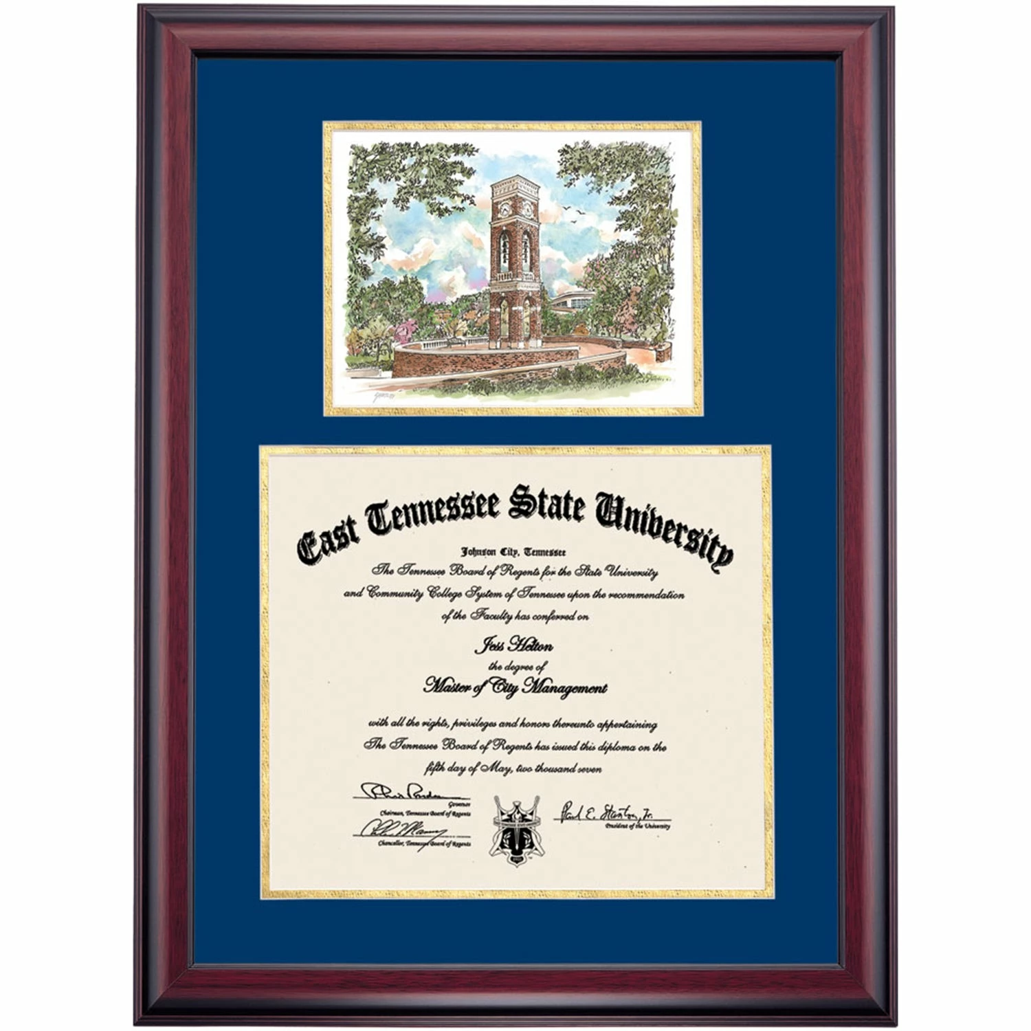 East Tennessee State Premier Alumni Plaza Diploma Frame 6 East Tennessee State Premier Alumni Plaza Diploma Frame - Image 4