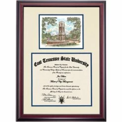 East Tennessee State Premier Alumni Plaza Diploma Frame 7 East Tennessee State Premier Alumni Plaza Diploma Frame -gift shop DSSHEWETNPC7NWCA