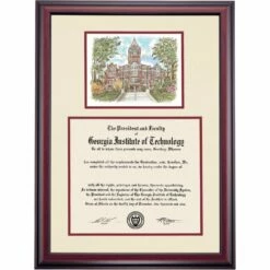 Georgia Institute Of Technology Premier Tech Tower Diploma Frame -gift shop DSSHEWGATPC9MTWR