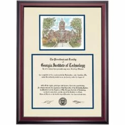 Georgia Institute Of Technology Premier Tech Tower Diploma Frame