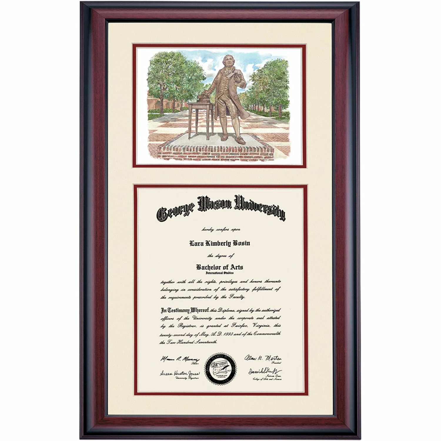 George Mason Premier The George Mason Statue Diploma Frame 6 George Mason Premier The George Mason Statue Diploma Frame - Image 4