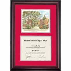 Miami Ohio Premier Slant Walk Diploma Frame -gift shop DSSHEWMIAPC4CESLW