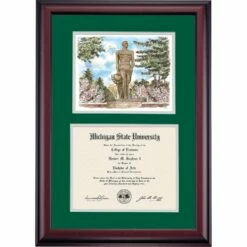 Michigan State Premier The Spartan Diploma Frame -gift shop DSSHEWMSTPC4HESSW