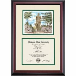 Michigan State Premier The Spartan Diploma Frame -gift shop DSSHEWMSTPC4HSSW