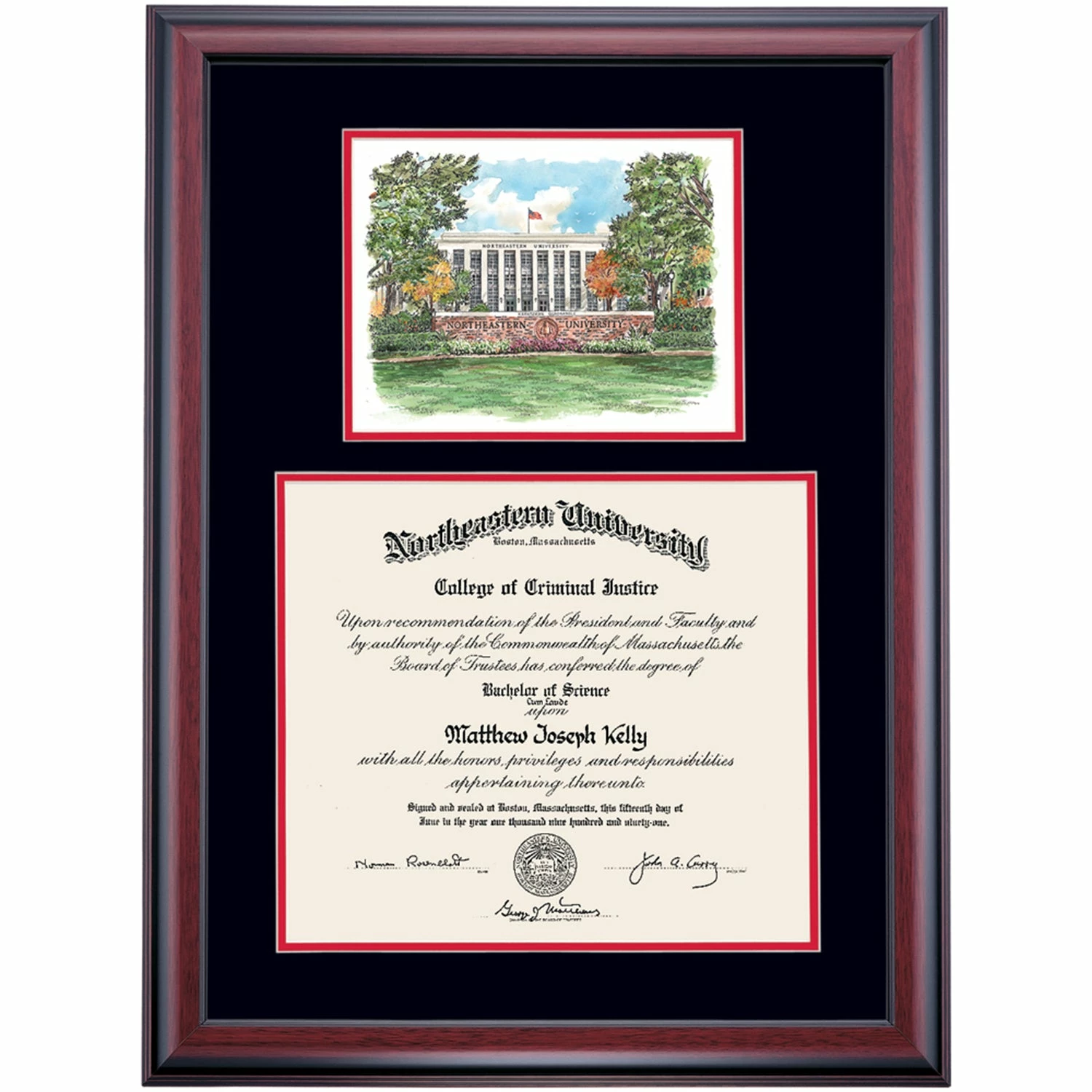 Northeastern Premier The Krentzman Quadrangle Diploma Frame 8 Northeastern Premier The Krentzman Quadrangle Diploma Frame - Image 6