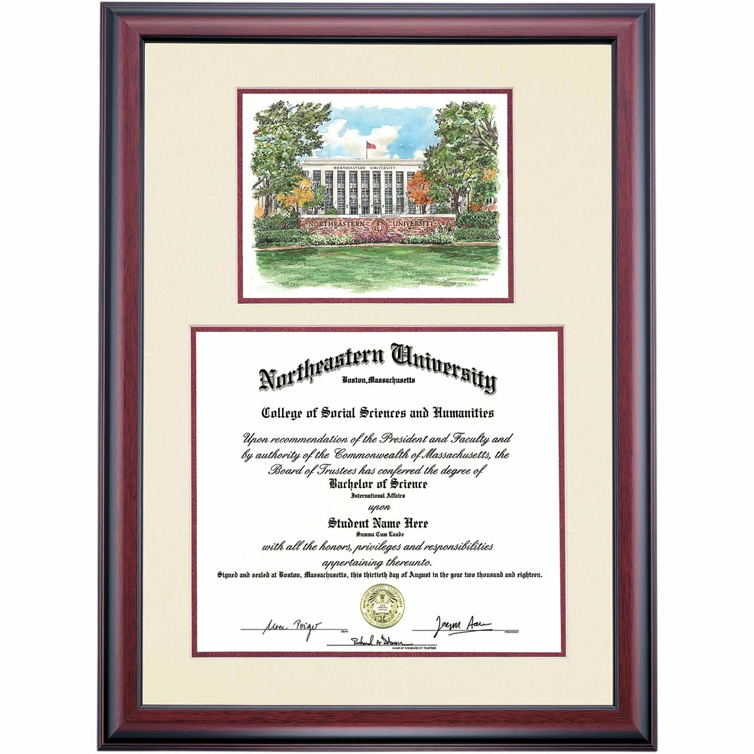 Northeastern Premier The Krentzman Quadrangle Diploma Frame 5 Northeastern Premier The Krentzman Quadrangle Diploma Frame - Image 3