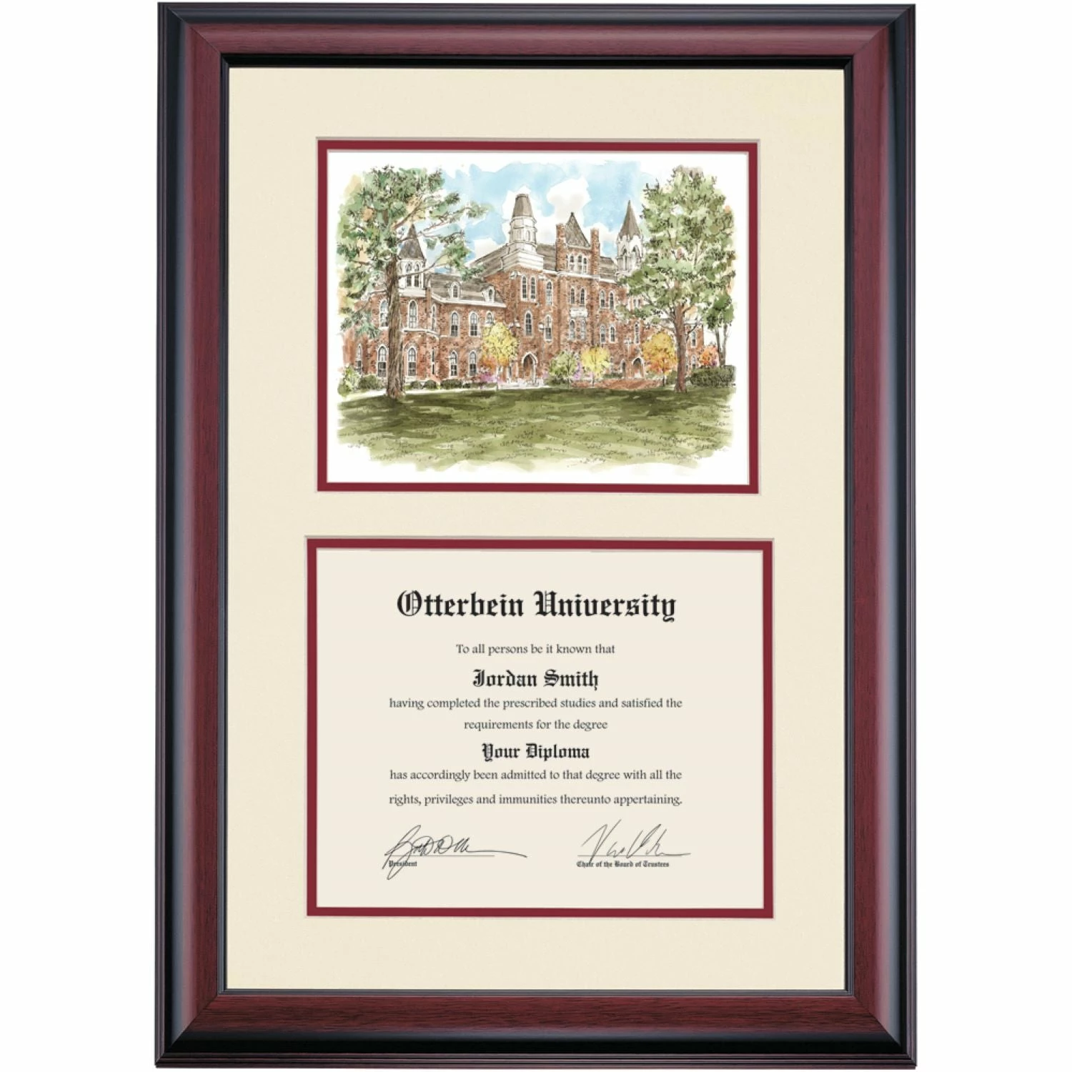 Otterbein Premier Towers Hall Diploma Frame 5 Otterbein Premier Towers Hall Diploma Frame - Image 3