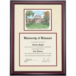 Delaware Premier Memorial Hall Diploma Frame -gift shop DSSHEWUDEPC11MDKW