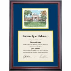 Delaware Premier Memorial Hall Diploma Frame -gift shop DSSHEWUDEPC11NYDKW