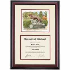 Pittsburgh Premier The Pitt Panther Statue Diploma Frame -gift shop DSSHEWUPTPC4MPSW