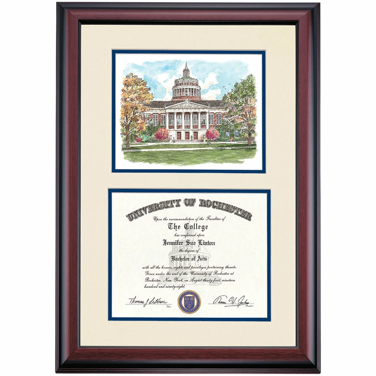 Rochester Premier Rush Rhees Library Diploma Frame 5 Rochester Premier Rush Rhees Library Diploma Frame - Image 3