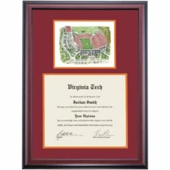 Virginia Tech Premier Lane Stadium Diploma Frame -gift shop DSSHEWVATPCHMOVSW