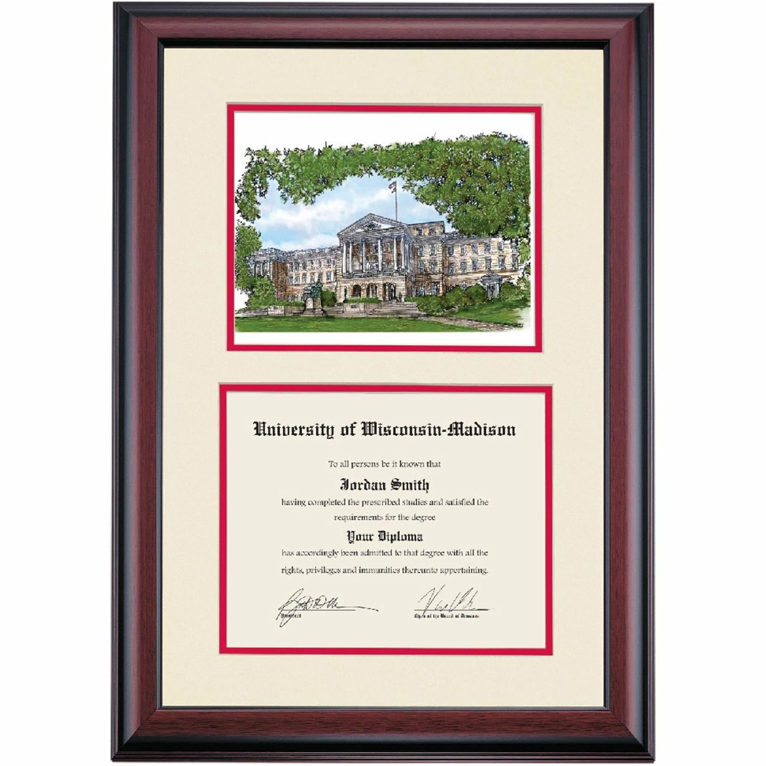 Wisconsin-Madison Premier Bascom Hall Diploma Frame 5 Wisconsin-Madison Premier Bascom Hall Diploma Frame - Image 3