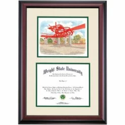 Wright State Premier Turning Points Sculpture Diploma Frame -gift shop DSSHEWWRIPC4HRTW