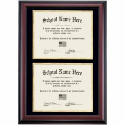 Double Diploma Frame With Black And Gold Matting For Two 11 X 14 Diplomas