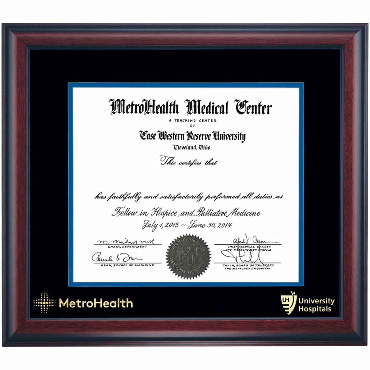 MetroHealth Medical Center Traditional Double Embossed Certificate Frame 3 MetroHealth Medical Center Traditional Double Embossed Certificate Frame