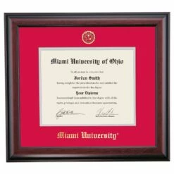 Miami Ohio School Color Traditional Diploma Frame