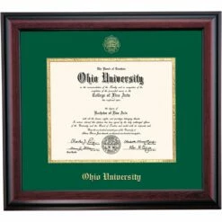Ohio School Color Traditional For Associates Degree Diploma Frame