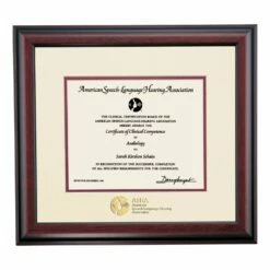 American Speech-Language-Hearing Association Traditional Certificate Frame
