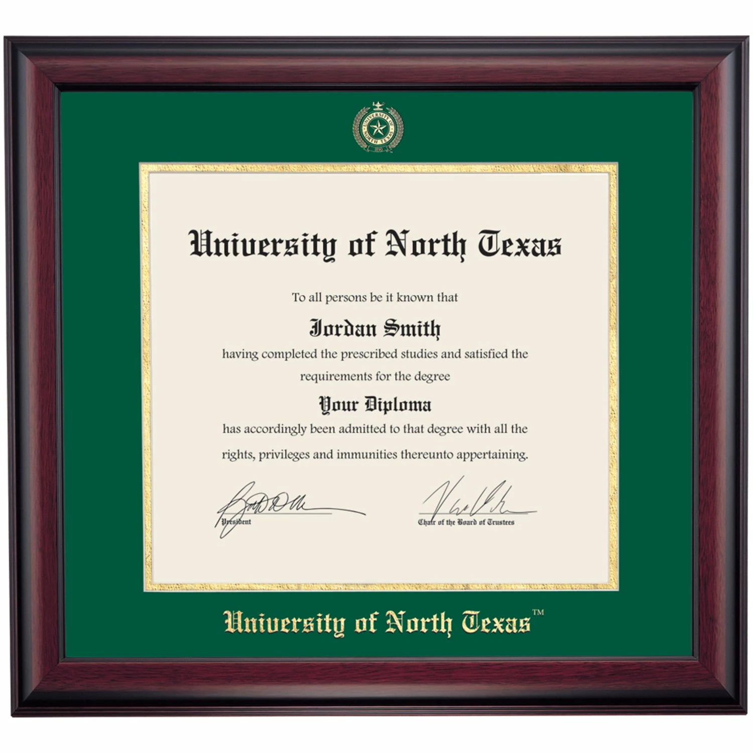 North Texas School Color Traditional Diploma Frame 3 North Texas School Color Traditional Diploma Frame