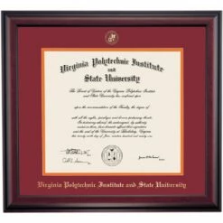 Virginia Tech School Color Traditional For Graduate Diploma Frame