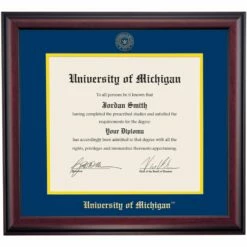 Michigan School Color Traditional For PhD, Dentistry And Law Degrees Diploma Frame