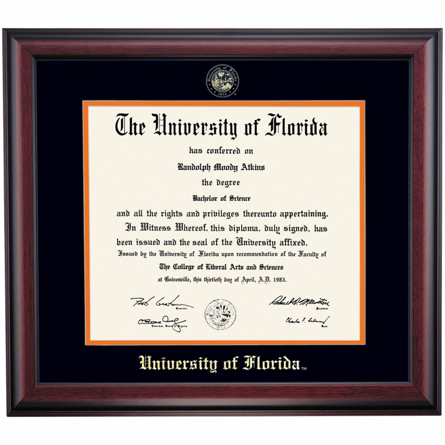 Florida Traditional Diploma Frame 3 Florida Traditional Diploma Frame