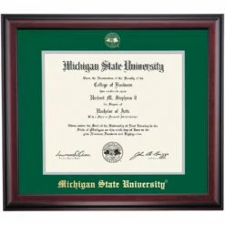 Michigan State School Color Traditional For Medical Degree Diploma Frame