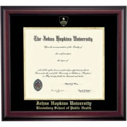 Johns Hopkins Bloomberg School Color Traditional Diploma Frame