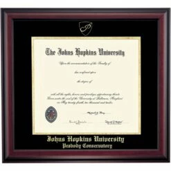 Johns Hopkins Peabody School Color Traditional Diploma Frame