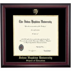 Johns Hopkins Education School Color Traditional Diploma Frame
