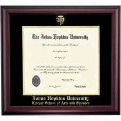 Johns Hopkins Krieger School Color Traditional Diploma Frame