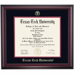 Texas Tech School Color Traditional For Law Degree Diploma Frame
