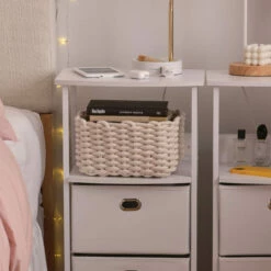 Ava Small Chunky Knit Basket -gift shop Decor AvaBasketIvory 10