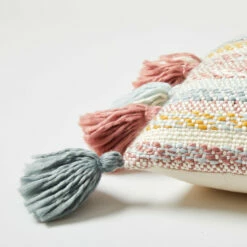 Ellie Stripe Side Tassel Square Pillow -gift shop Ellie Striped Tassel Lumbar Pillow 012