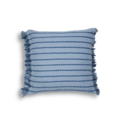 Phoebe Embroidered Stripe With Side Fringe Square Pillow Cover 32 Phoebe Embroidered Stripe With Side Fringe Square Pillow Cover -gift shop Embroidered Stripe Side Fringe Pillow Cover Blue 006
