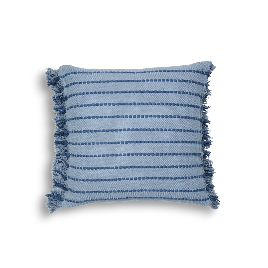 Phoebe Embroidered Stripe With Side Fringe Square Pillow Cover 16 Phoebe Embroidered Stripe With Side Fringe Square Pillow Cover - Image 14
