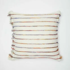 Phoebe Embroidered Stripe With Side Fringe Square Pillow Cover 22 Phoebe Embroidered Stripe With Side Fringe Square Pillow Cover -gift shop Embroidered Stripe Side Fringe Pillow Cover Multi 002 6bfcbdc9 9282 476f a048 c10325caa4a7