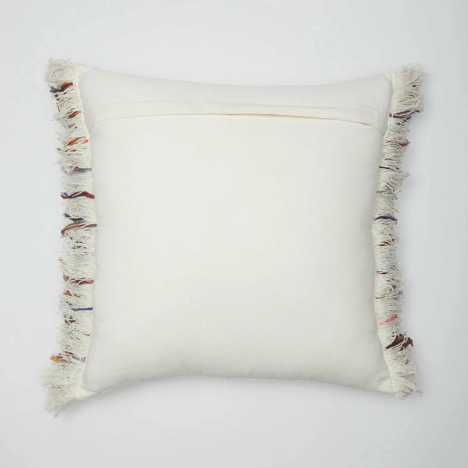 Phoebe Embroidered Stripe With Side Fringe Square Pillow Cover 9 Phoebe Embroidered Stripe With Side Fringe Square Pillow Cover - Image 7